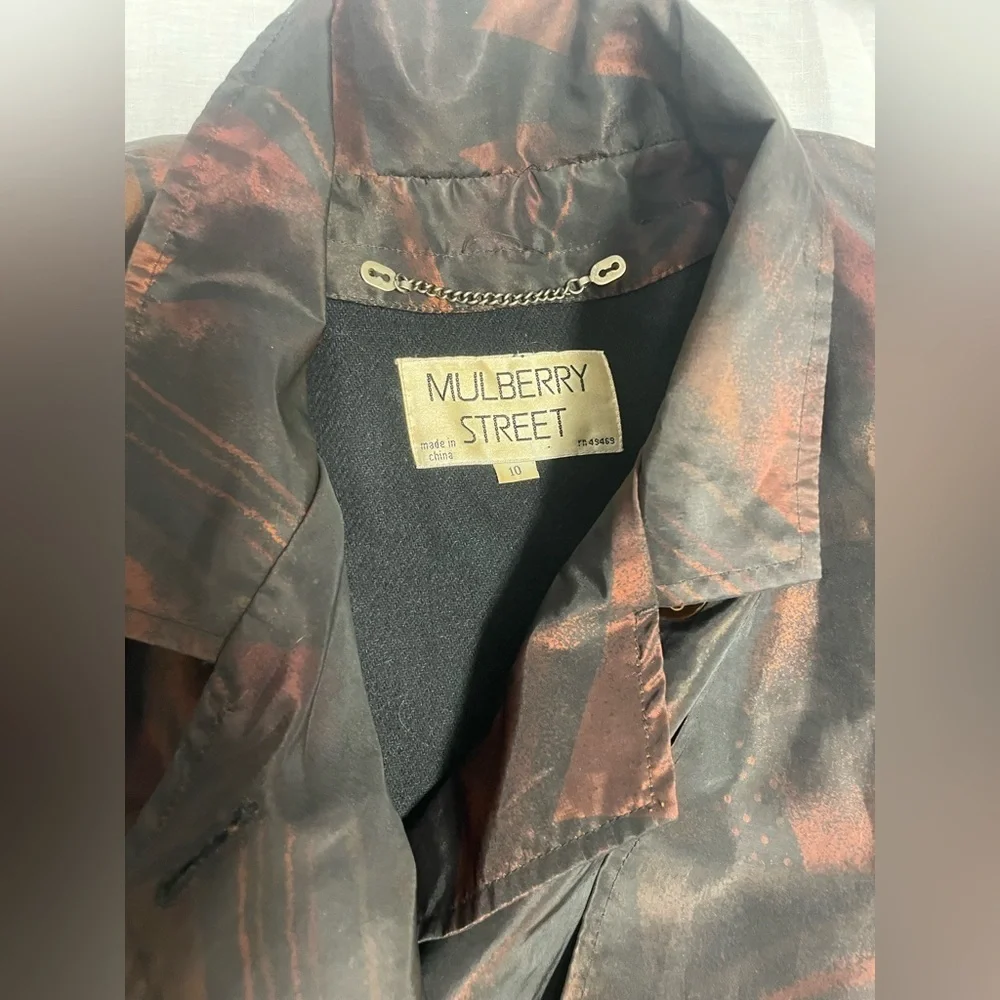 Vintage 1980’s‎ mulberry street trench coat size 10 multi colored